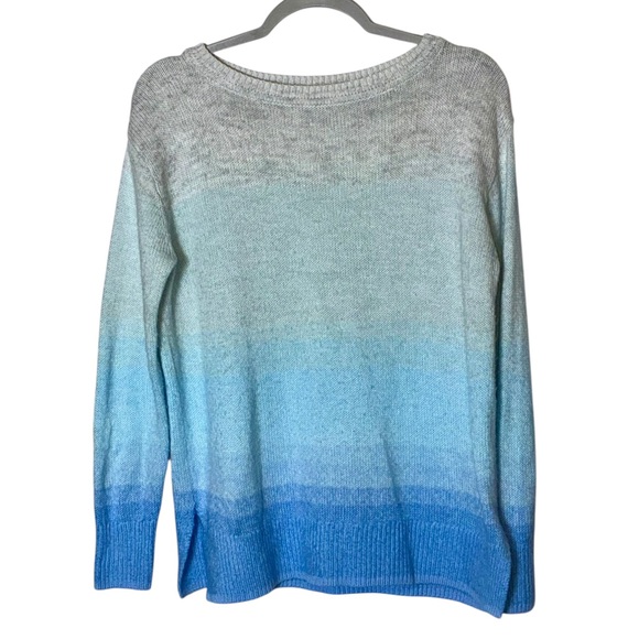 Banana Republic Sweaters - Banana Republic Factory Cozy Ombré Crewneck Sweater Gray-Blue Ombré Style 652911